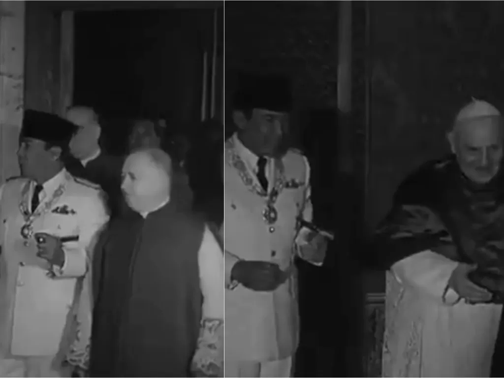 Momen saat Soekarno berkunjung ke Vatikan (British Pathe)