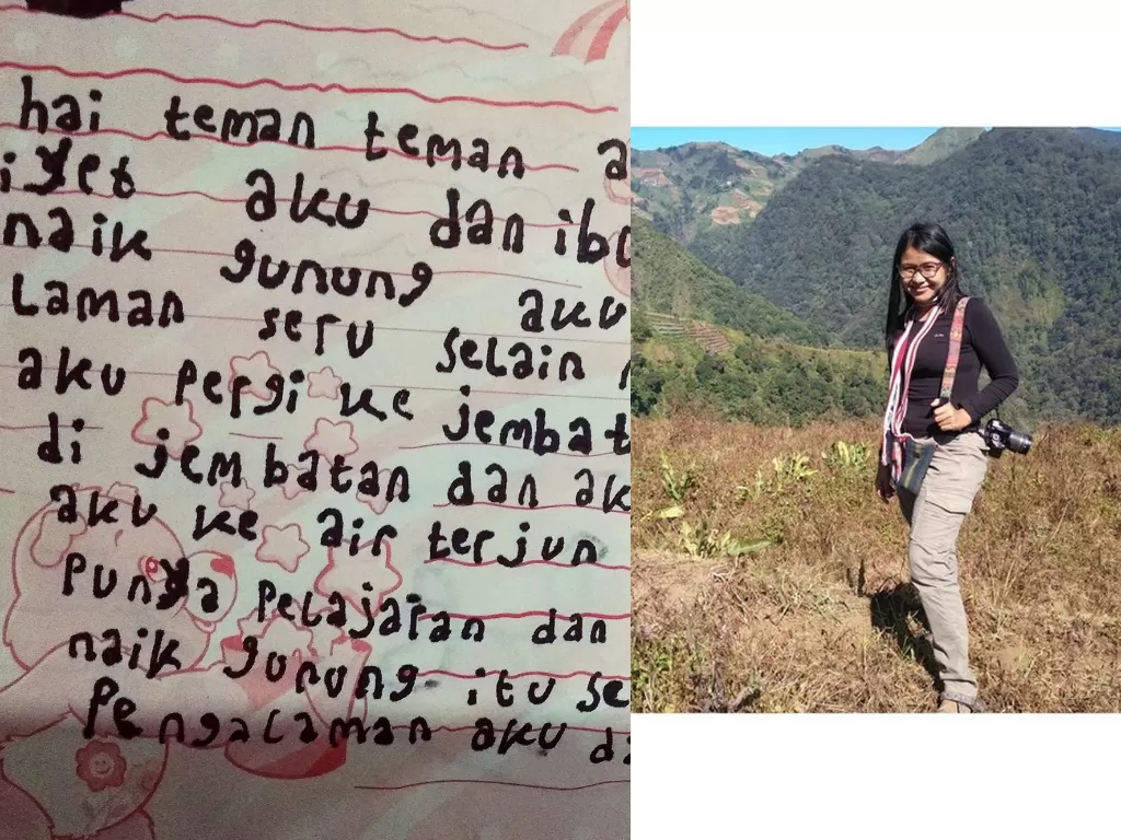 Anaphalis Arundaya, wanita pecinta alam di Jawa Tengah. (Facebook)