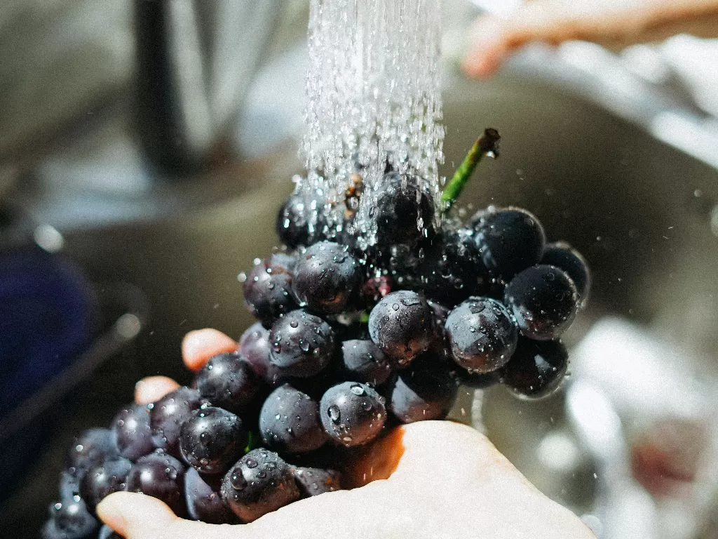 Ilustrasi mencuci buah dengan air asam (Unsplash/Manki Kim)