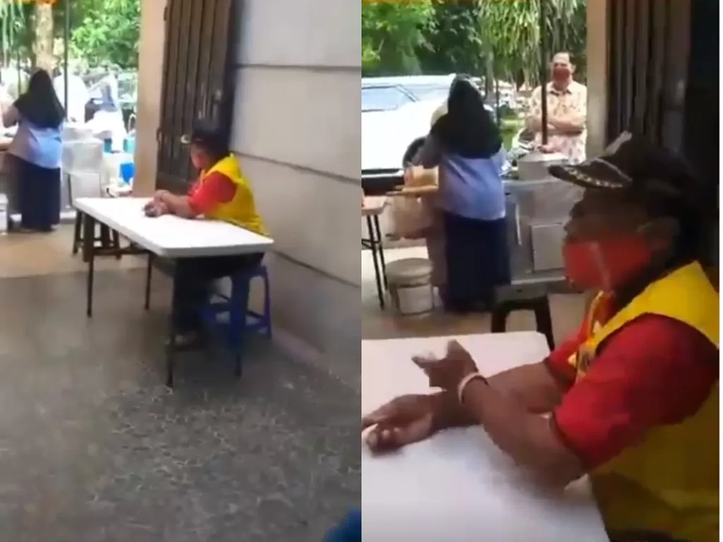 Cuplikan video petugas yang ngotot makan di tempat padahal tengah PSBB. (photo/Instagram/@petergontha)