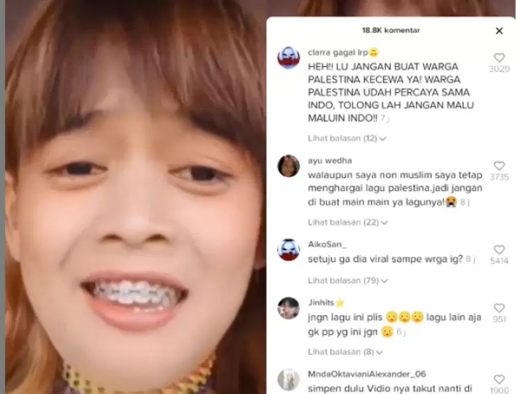 Cewek nyanyi lagu yang dipopulerkan Sabyan Gambus dihujat netizen (Instagram/@nenk_update)
