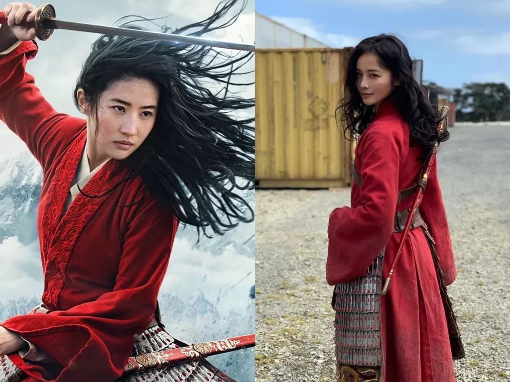 Kiri: Poster film Mulan. (photo/dok.Disney) Kanan: Liu Yaxi stunt woman film 