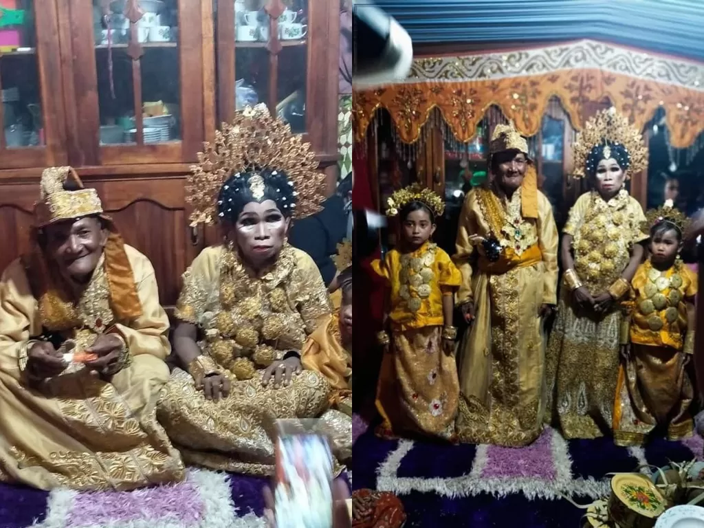 Pasangan lansia menikah di Makassar. (Facebook)