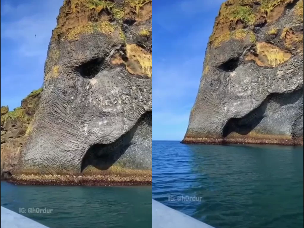 Cuplikan video saat wisatawan mengintari Elephant Rock. (photo/TikTok/@h0rdur)
