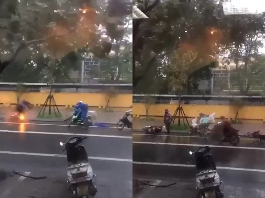 Cuplikan video saat terjadinya angin topan noul di Vietnam. (photo/Youtube/Viral Press)