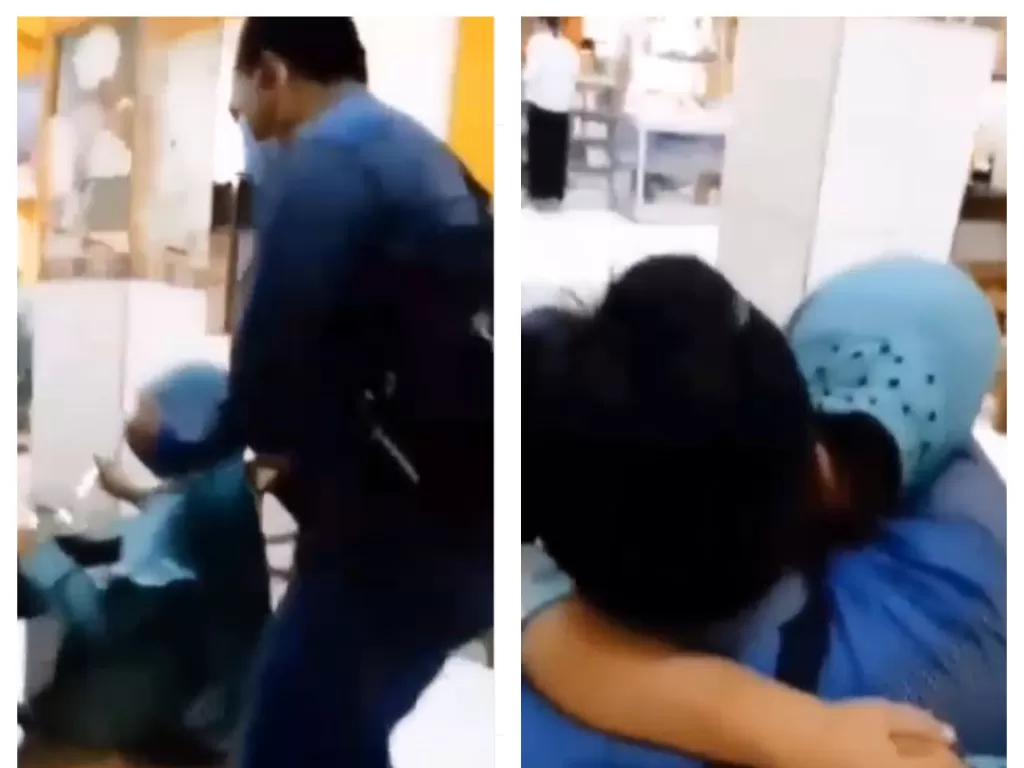 Anak perempuan ini terkejut dengan kehadiran ayahnya, langsung peluk hingga menangis. (Instagram/@ratu_nyinyir_officiall)