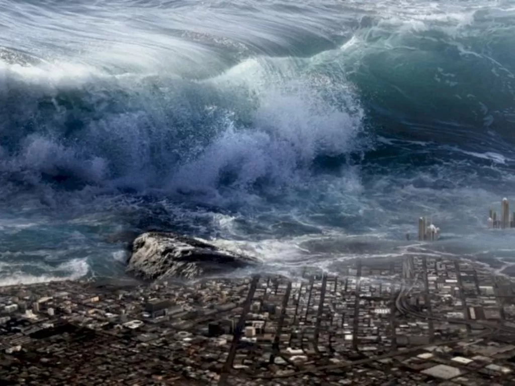 Ilustrasi tsunami. (Pixabay)