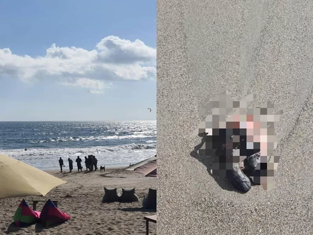 Potongan kaki ditemukan di Pantai Berawa, Badung, Bali, Senin (28/9/2020). (Foto: Instagram)