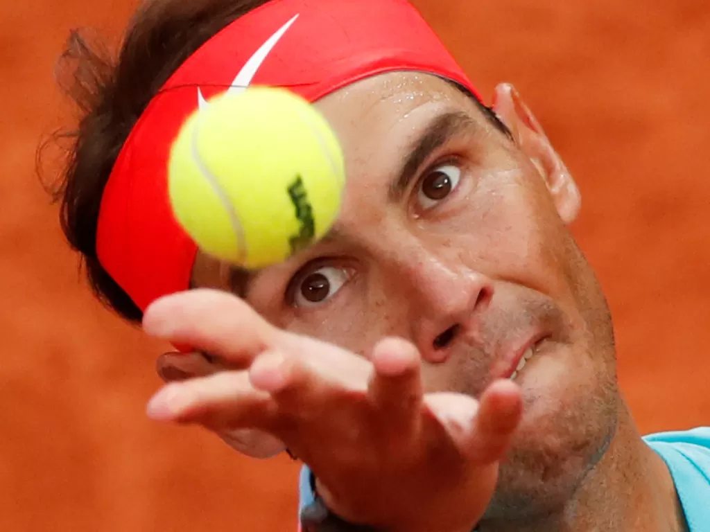 Rafael Nadal dari Spanyol beraksi (REUTERS/Gonzalo Fuentes)