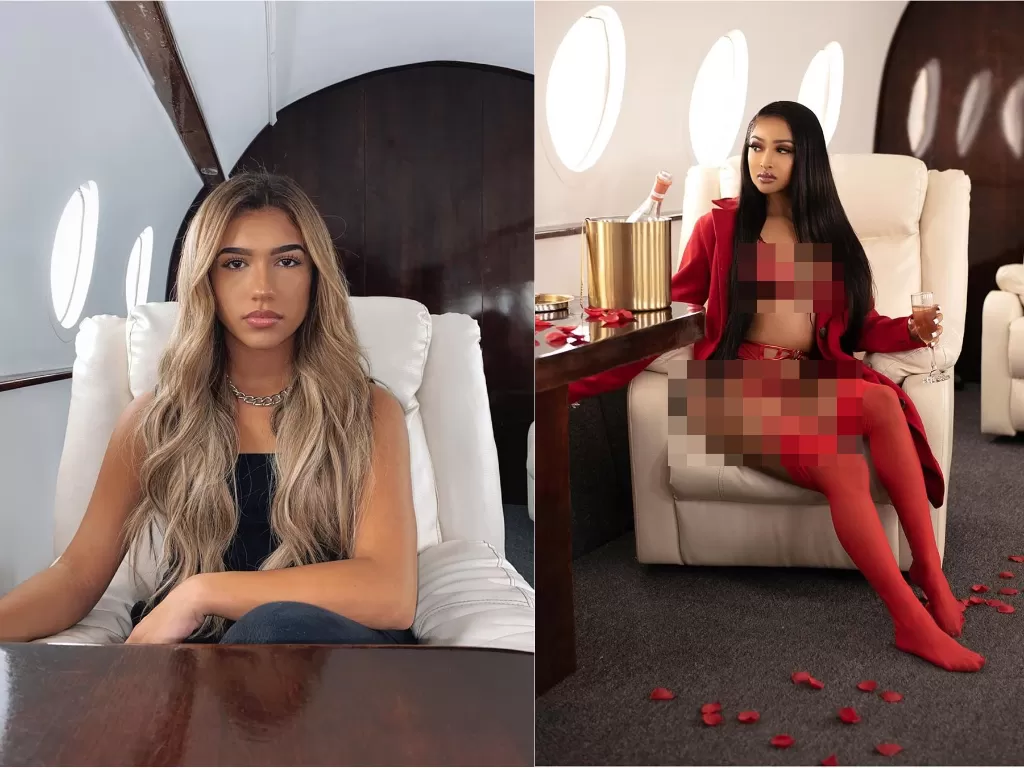 Influencers memalsukan foto berpose di jet pribadi mewah (Instagram/azra_mian/simplykennedy_)