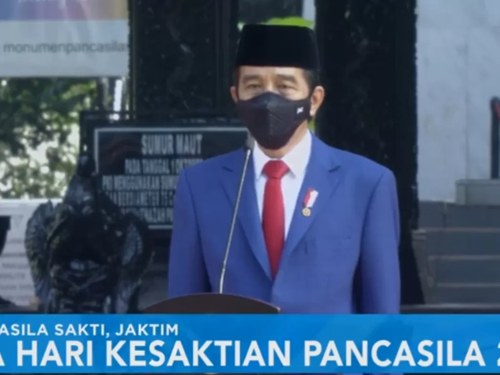 Upacara Hari Kesaktian Pancasila yang dipimpin oleh Presiden RI Joko Widodo. (Tangkapan layar Youtube Sekretariat Presiden)