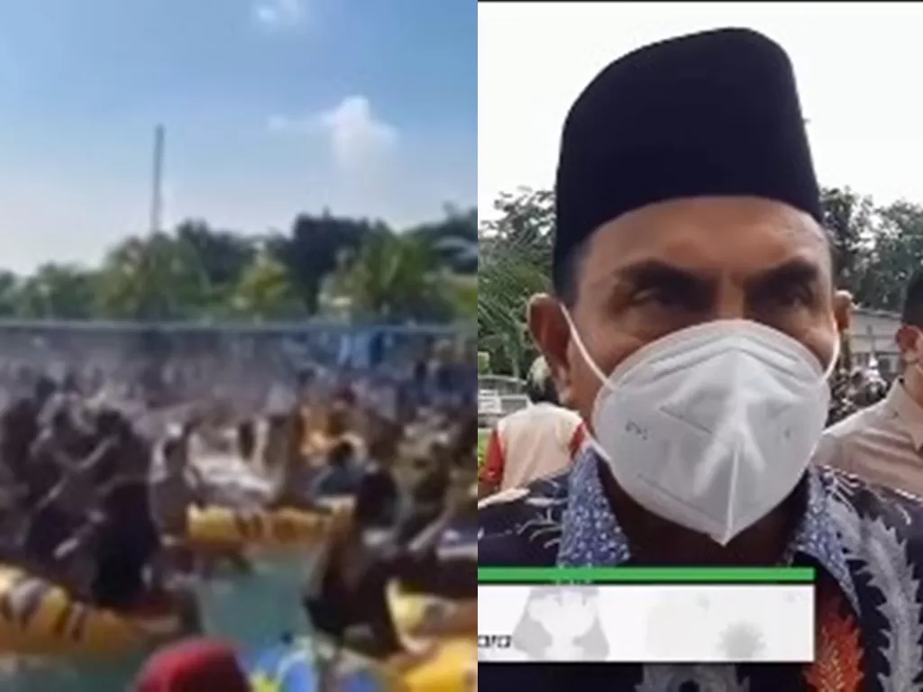 Cuplikan video viral pengunjung membludak dan Gubernur Sumater Utara Edy Rahmayadi. (Instagram @edy_rahmayadi)