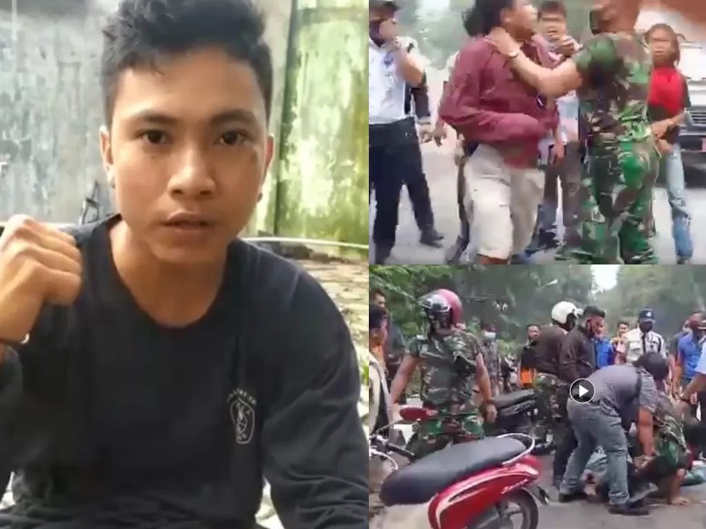 TNI dan Polri masuk kampus dan terlibat bentrok dengan anggota Mapala UNIMED. (Instagram @mapalaunimed)
