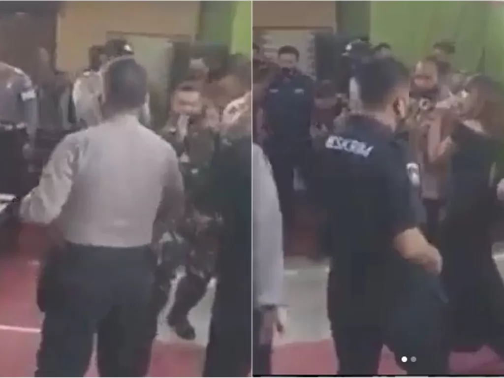 Video sejumlah polisi berjoget ria bersama biduan. (Ist)