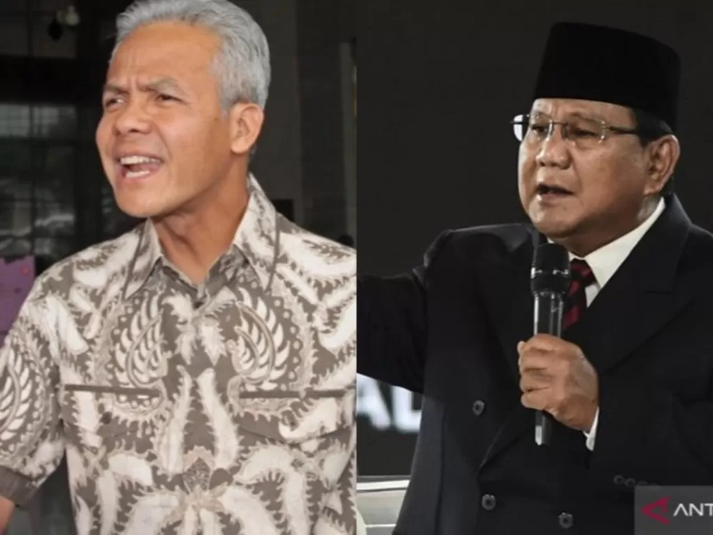 Kolase Gubernur Jawa Tengah Ganjar Pranowo dan Ketua Umum DPP Partai Gerindra Prabowo Subianto. (ANTARA)