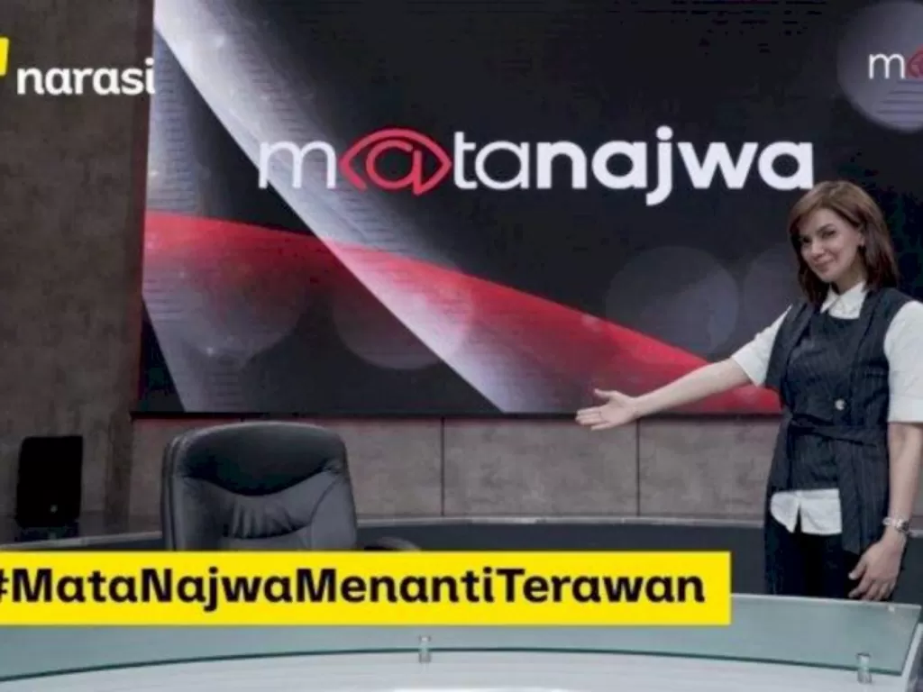 Wawancara Najwa Shihab dengan kursi kosong yang harusnya diisi Menkes dr Terawan. (Instagram)