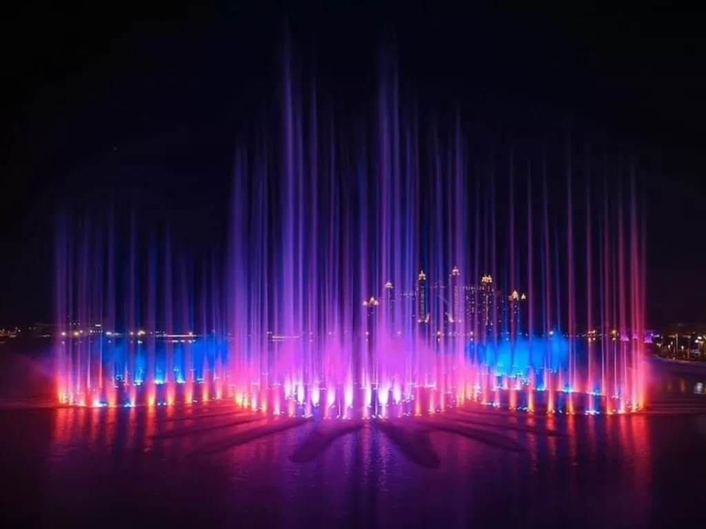 Palm Fountain, air mancur baru di Dubai. (photo/Instagram/@ahmed.ali.khan.sarwani)