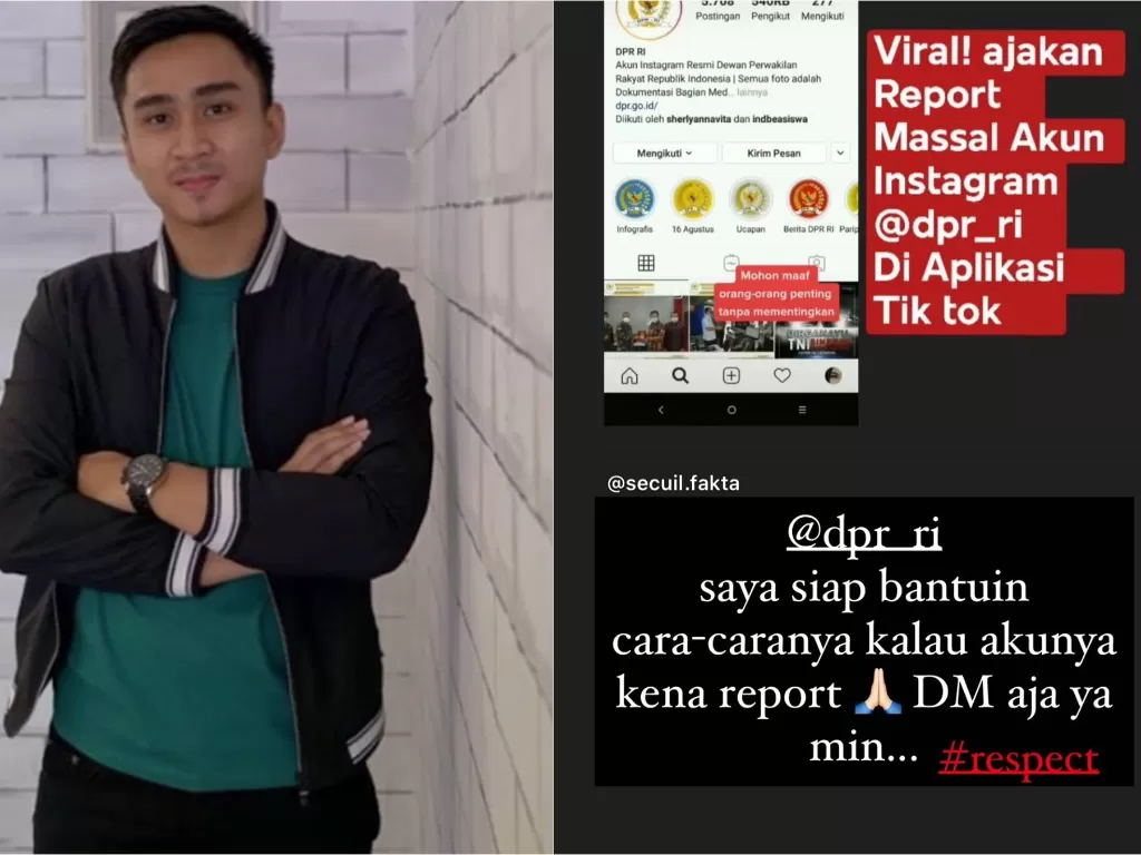 Lutfi Agizal siap bantu DPR RI jika akun medsosnya direport netizen (Instagram/lutfiagizal)