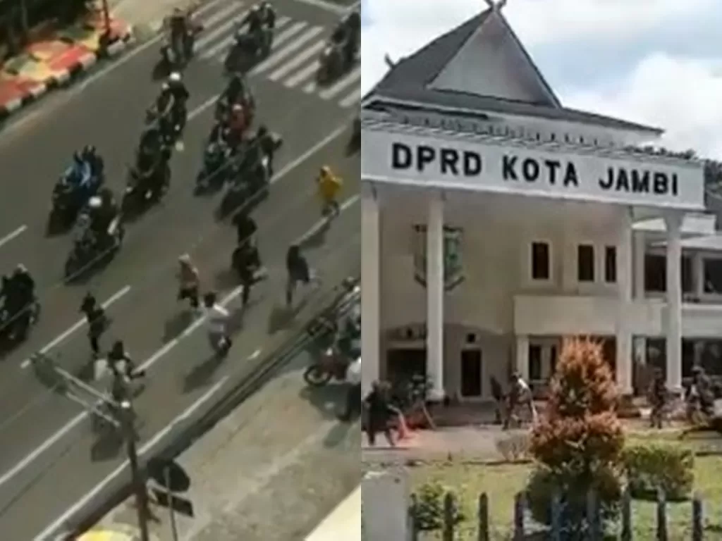 Cuplikan video aksi pelajar demo di Jambi dan Lampung. (Twitter)