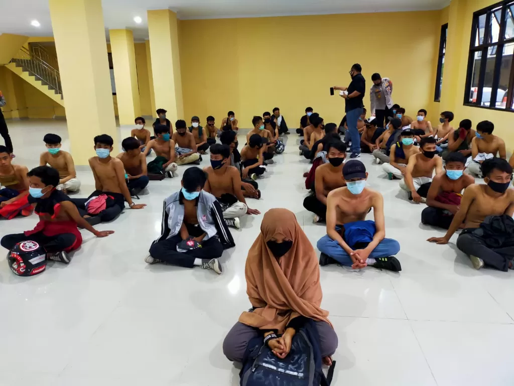 64 Pelajar hendak demo kemarin diamankan Polda Banten. (dok. Humas Polda Banten)