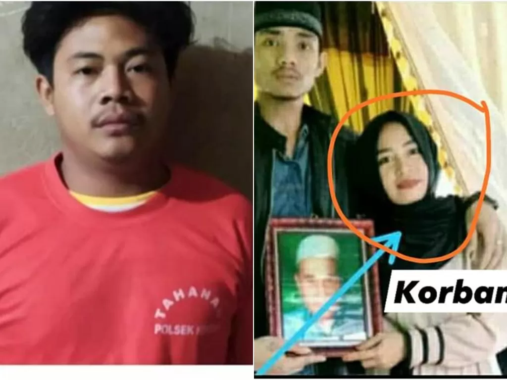 Muhidin (24, kiri), pelaku pembunuhan wanita pengantin baru di Kintap. (Facebook/Yuni Rusmini)