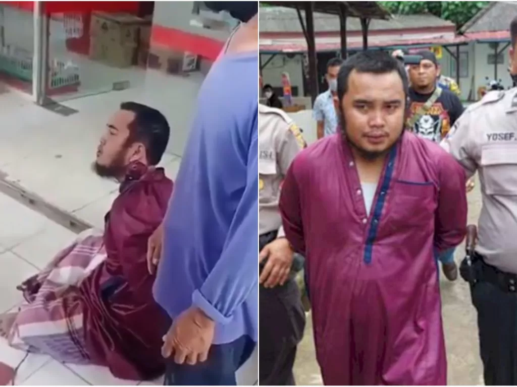 Guru ngaji di Palembang dipukuli massa usai cabuli muridnya. (Istimewa)