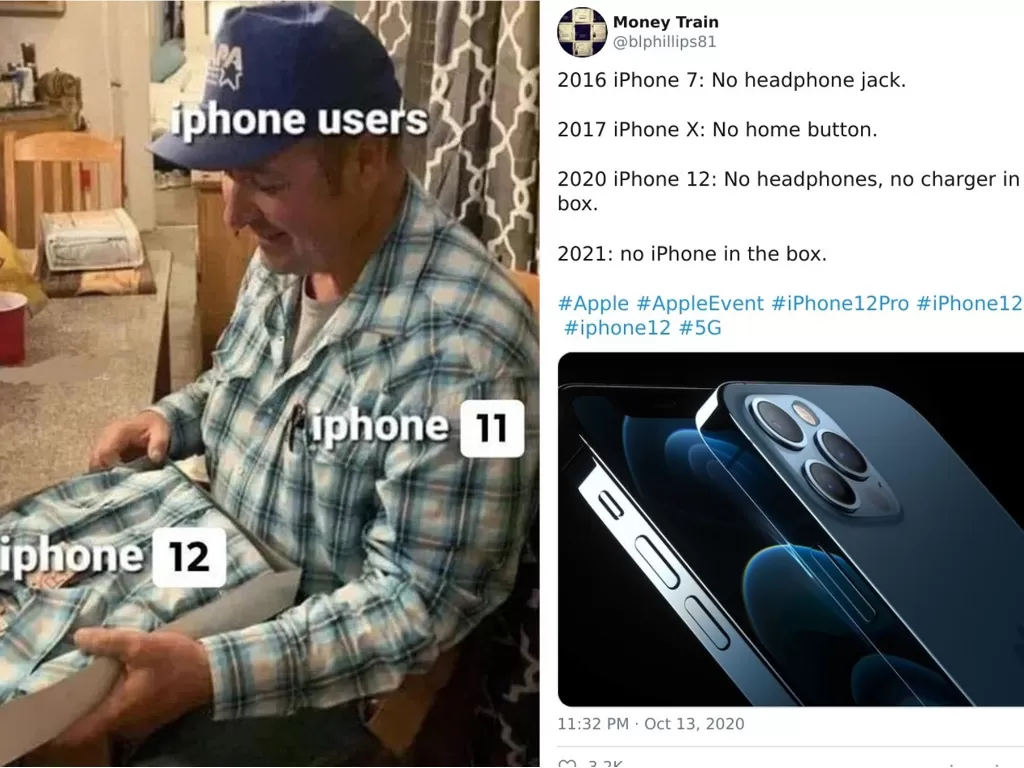 Meme ejekan terhadap iPhone 12 (Boredpanda)
