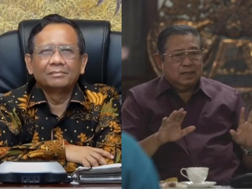 Kolase Menko Polhukam Mahfud MD (YouTube Najwa Shihab) dan mantan Presiden RI Susilo Bambang Yudhoyono (YouTube Susilo Bambang Yudhoyono)