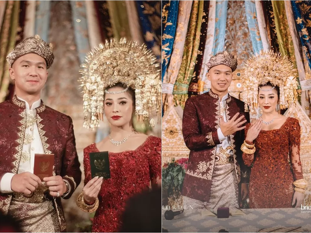 Nikita Willy dan Indra Priawan resmi jadi suami istri. (Instagram/@thebridestory)