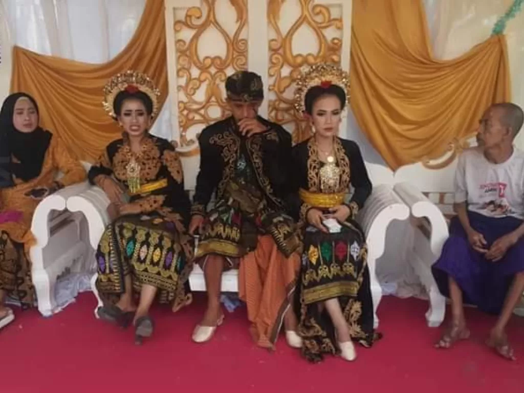 Siswa SMK Lombok Ahmad Rizal menikahi dua wanita sekaligus. (Istimewa)