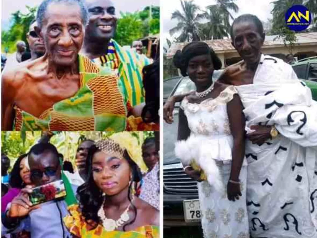 Pernikahan seorang kakek dan wanita muda di Ghana (Atinkanews)