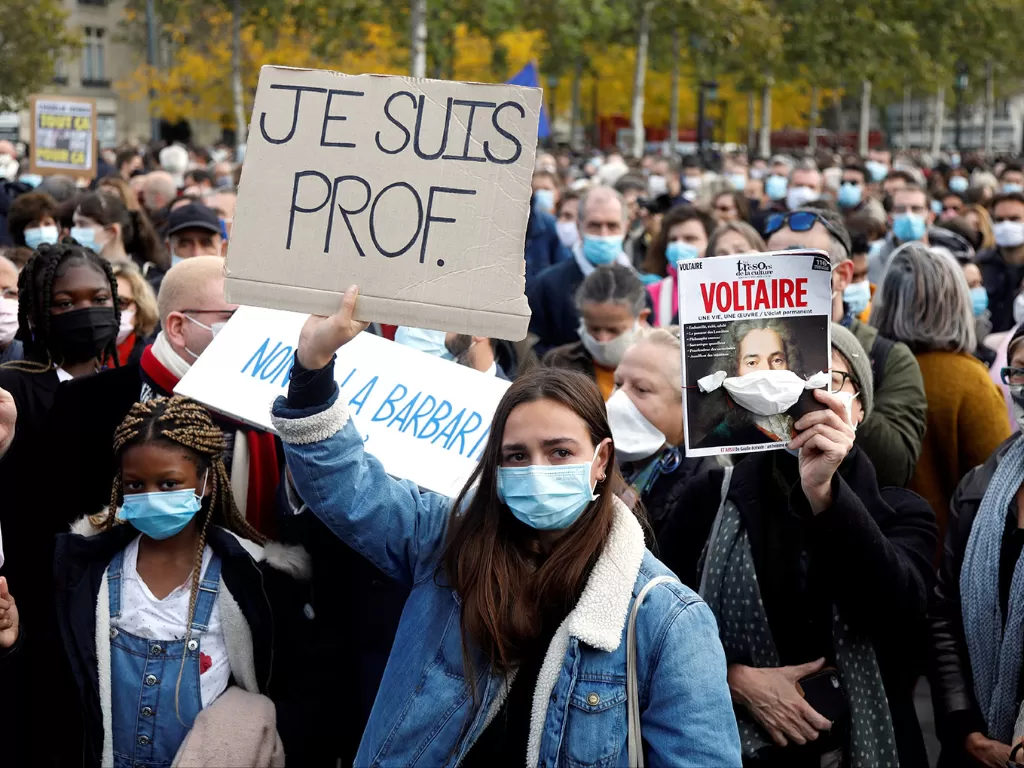 Aksi unjuk rasa di Paris. (Photo/REUTERS/Charles Platiau)
