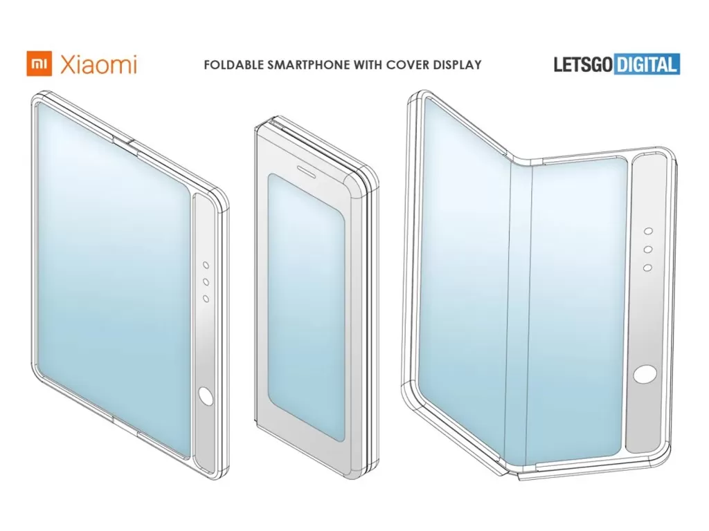 Konsep paten smartphone lipat terbaru milik Xiaomi (photo/LetsGoDigital)