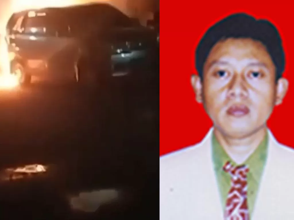 Mobil di mana Yulia (42), istri dr Achmad Yani, dibakar. (kiri/YouTube), dr Achmad Yani (kanan, website rsud wonogiri)