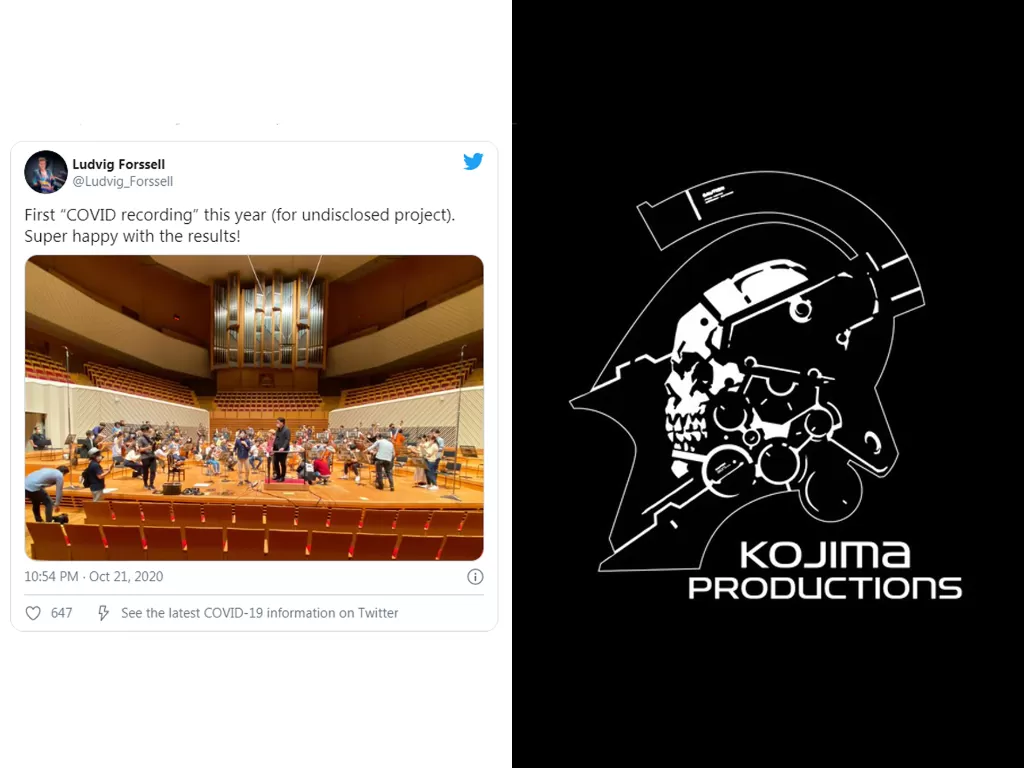 Unggahan Audio Director di Kojima Productions (photo/Twitter/@Ludvig_Forssell/Kojima Productions)