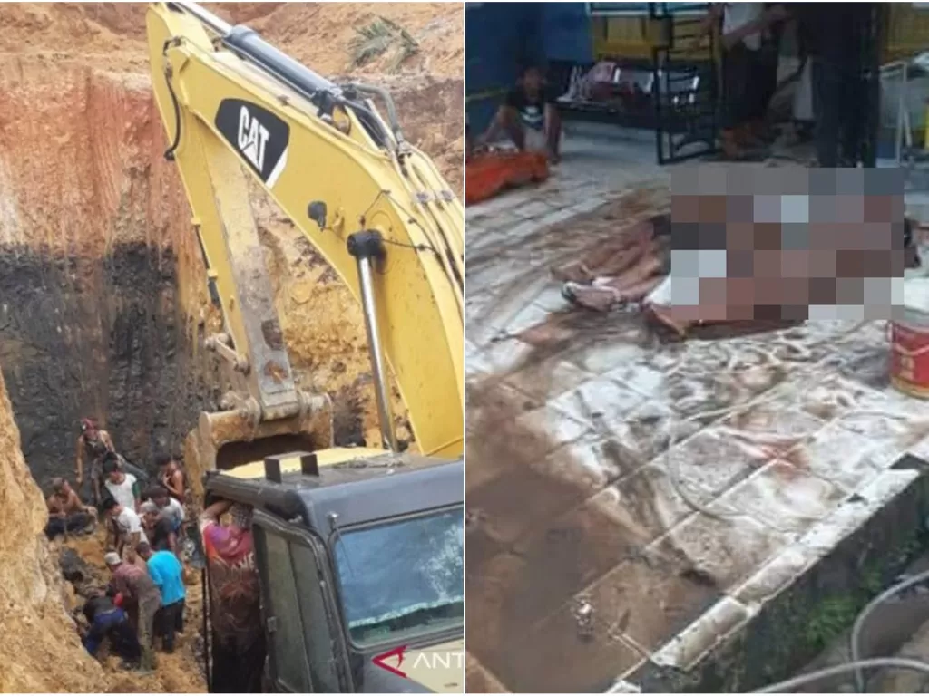Lokasi longsor yang menyebabkan 11 orang meninggal dunia di Desa Tanjung Lalang Kecamatan Tanjung Agung, Kabupaten Muara Enim, Rabu (21/10/2020). (Polsek Tanjung Agung/20)