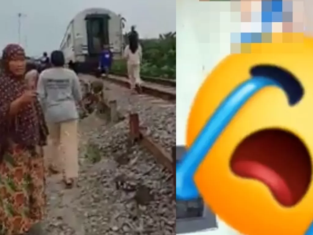 Wanita hamil bunuh diri di rel kereta api di Binjai. (Facebook Tuman)
