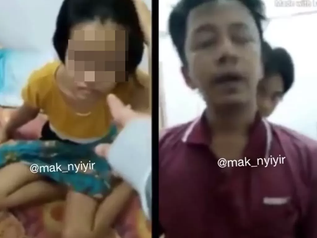Cuplikan video istri pergoki suami ngamar bareng keponakan. (@maknyinyir)