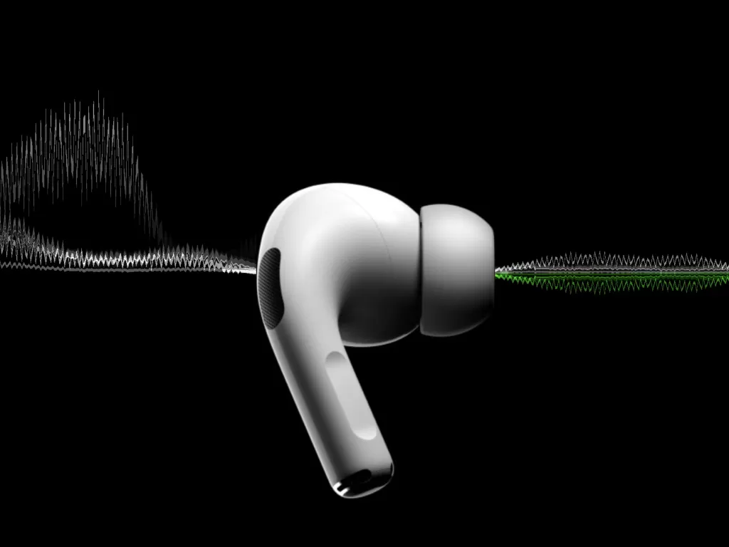 Ilustrasi tampilan earbuds wireless Apple AirPods Pro (photo/Dok. Apple)