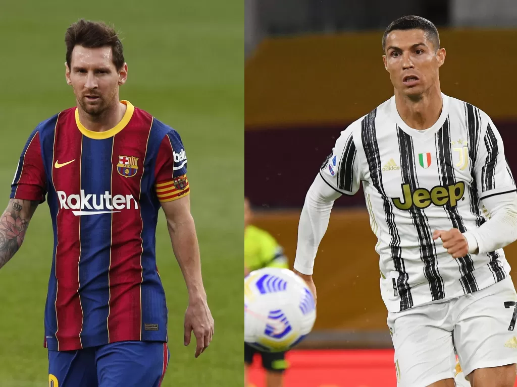 Lionel Messi (kanan), Cristiano Ronaldo (kiri). (REUTERS/ALBERT GEA/ ALBERTO LINGRIA)
