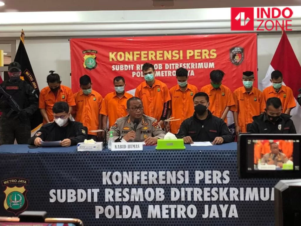  Konferensi pers kasus  pencurian sepeda motor di wilayah Jadetabek di Polda Metro Jaya, Jakarta. (INDOZONE/Samsudhuha Wildansyah)