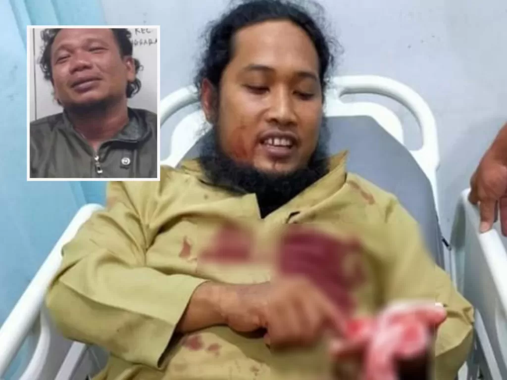 Pemuka agama di Aceh Tenggara bersimbah darah ditikam. (Istimewa)