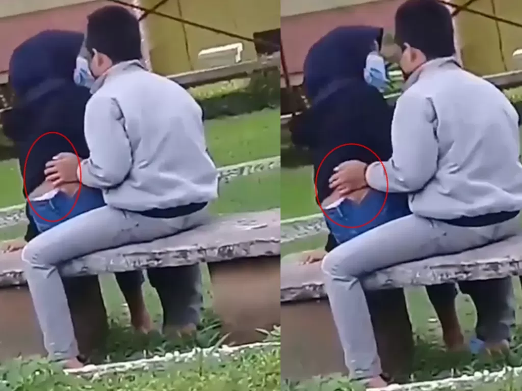 Video pasangan berzina di Taman Ahmad Yani Magelang. (Tangkapan layar)