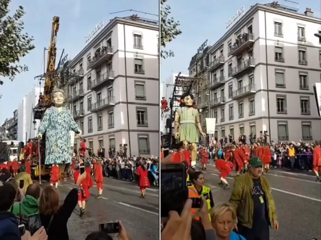 Cuplikan video pertunjukan boneka raksasa Royal de Luxe. (photo/Instagram/Istimewa)