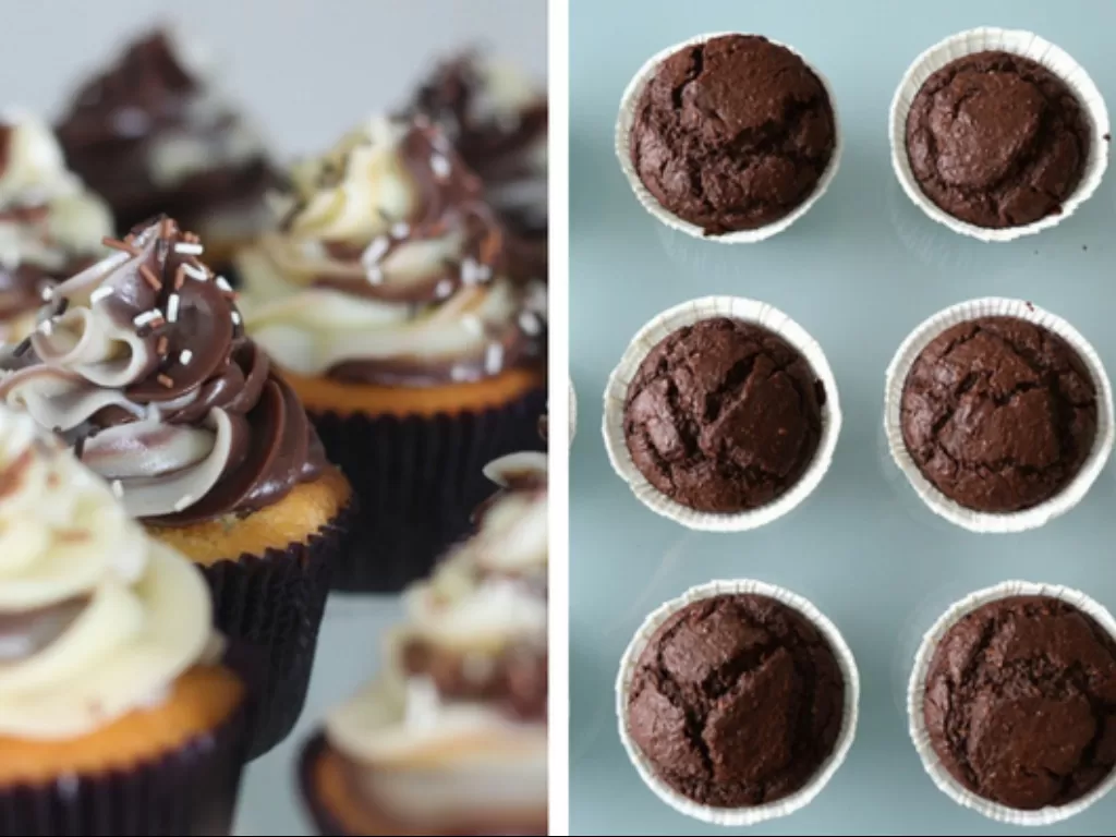 Ilustrasi muffin dan cupcake. (Moodyfoodie.in)