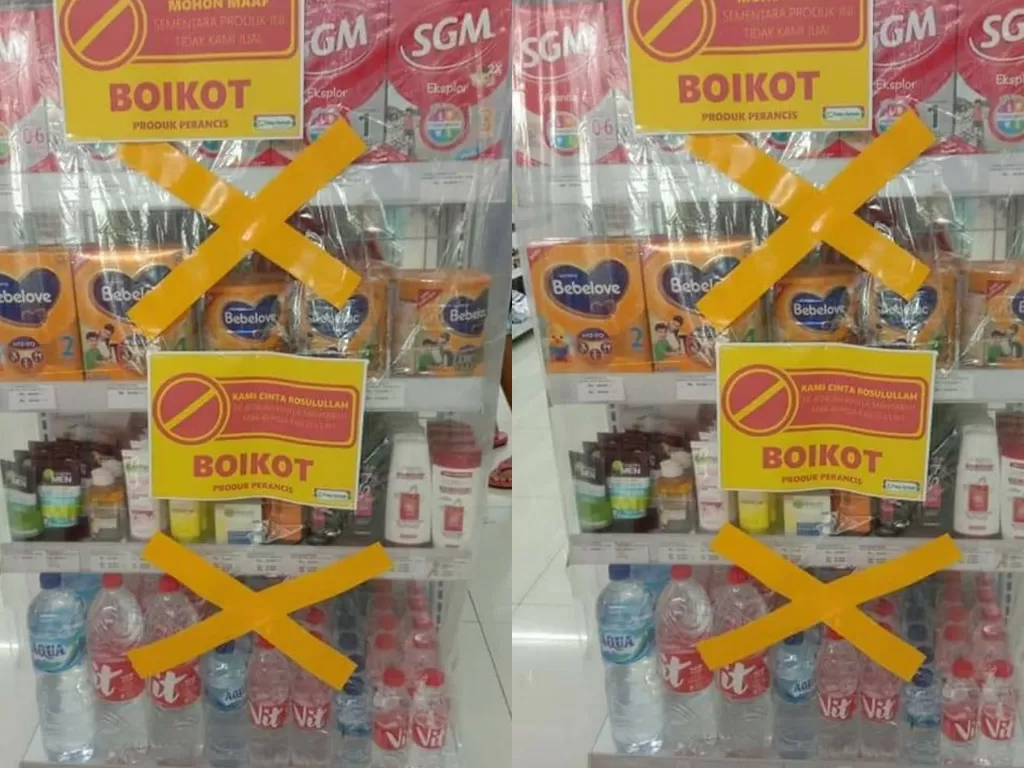 Minimarket boikot produk Prancis. (Instagram/@makassar_iinfo)