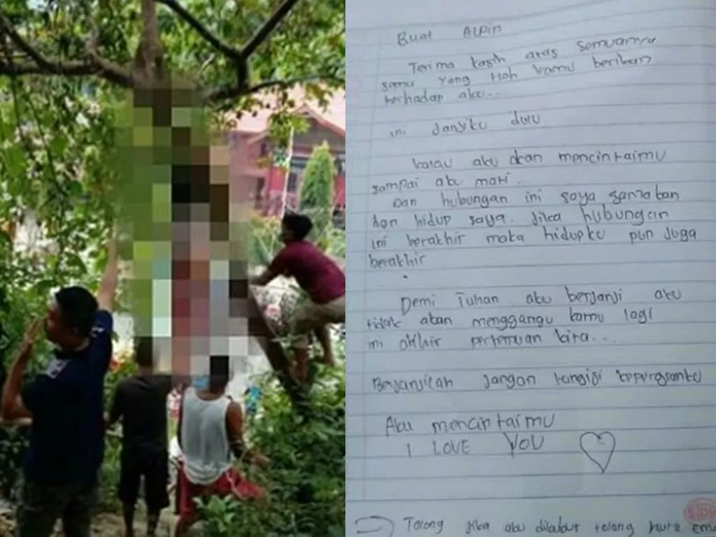 Gadis SMA tewas gantung diri dan sepucuk surat yang ditinggalkan. (Instagram @makasar__iinfo)