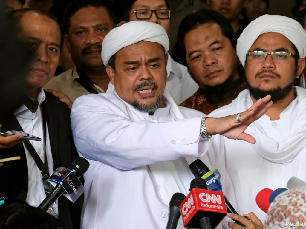 Habib Rizieq Shihab yang kabarnya akan pulang ke Tanah Air pada 10 November 2020. (REUTERS/Beawiharta)