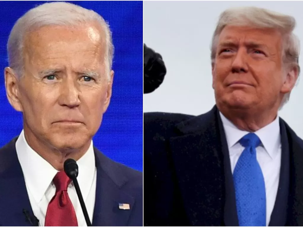Joe Biden unggul sementara atas Donald Trump pada Pilpres AS. (Istimewa)