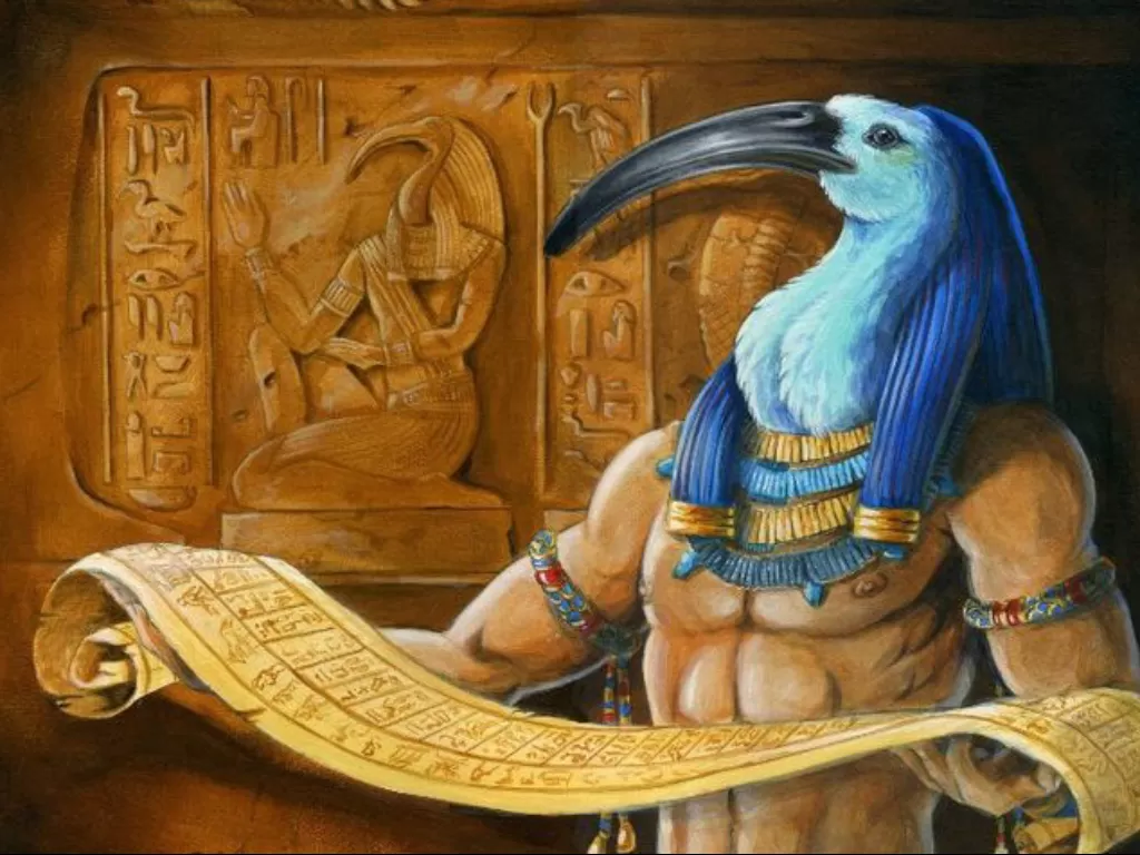 Ilustrasi dewa Thoth. (Aminoapps.com/Tryv Tuath)